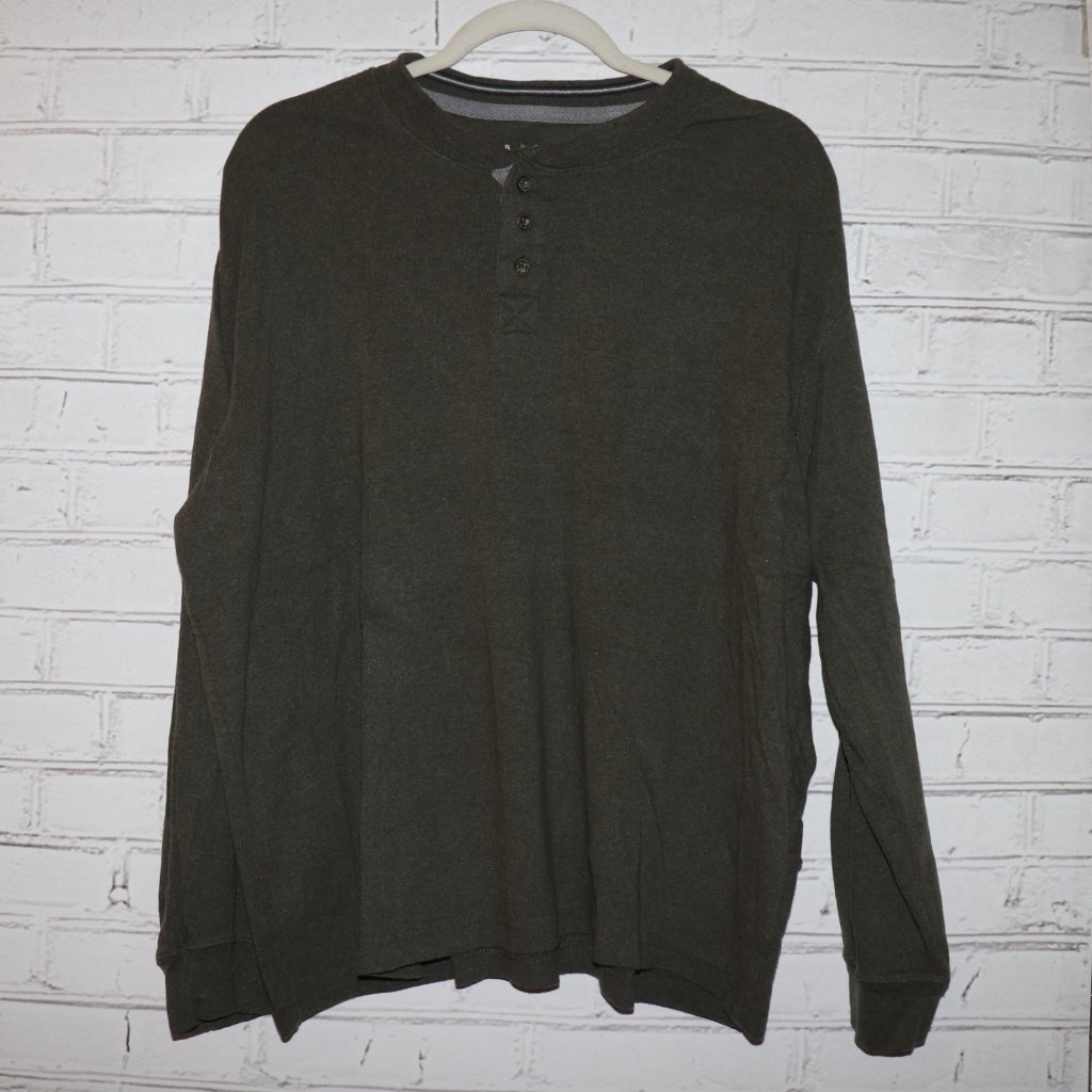 Men's Basic Editions Heather Green Long Sleeve Shirt Size Xl